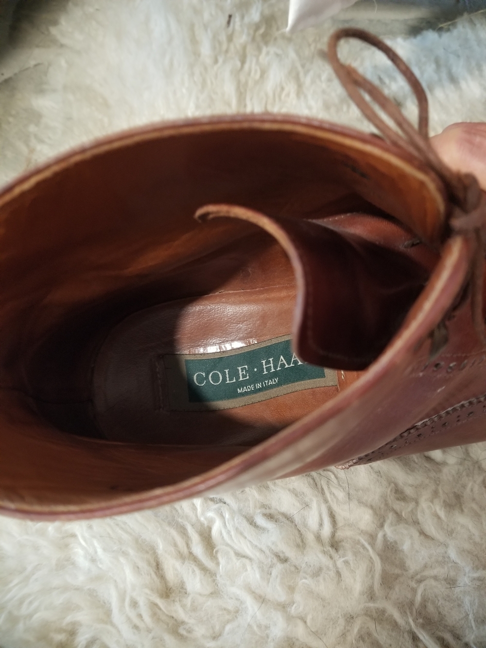 Vintage Leather COLE HAAN Chukka Brogue Men's Boots in Cognac Brown - Picture 6 of 6